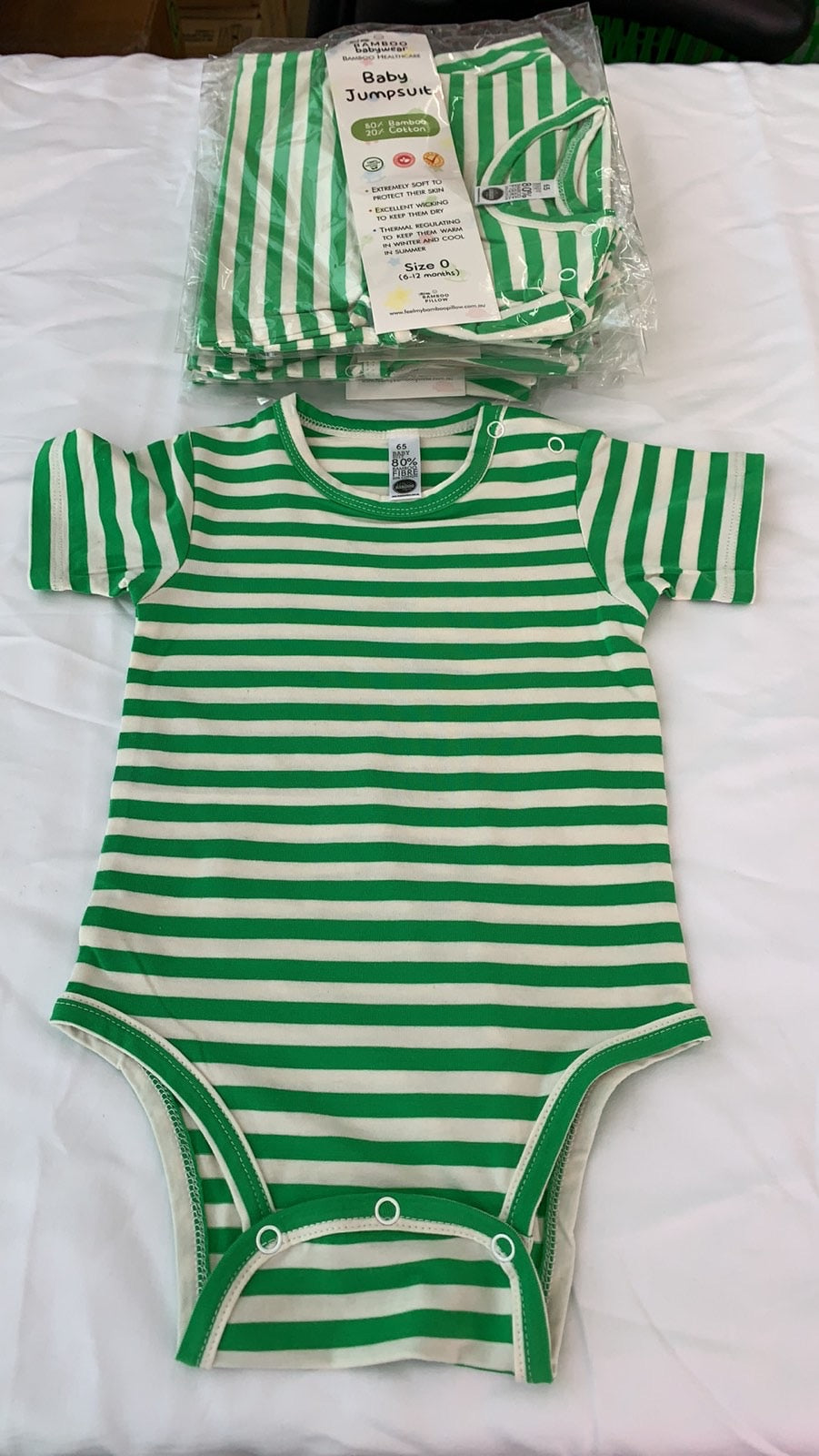 PACK OF 6 PURE BAMBOO BABY JUMPSUITS