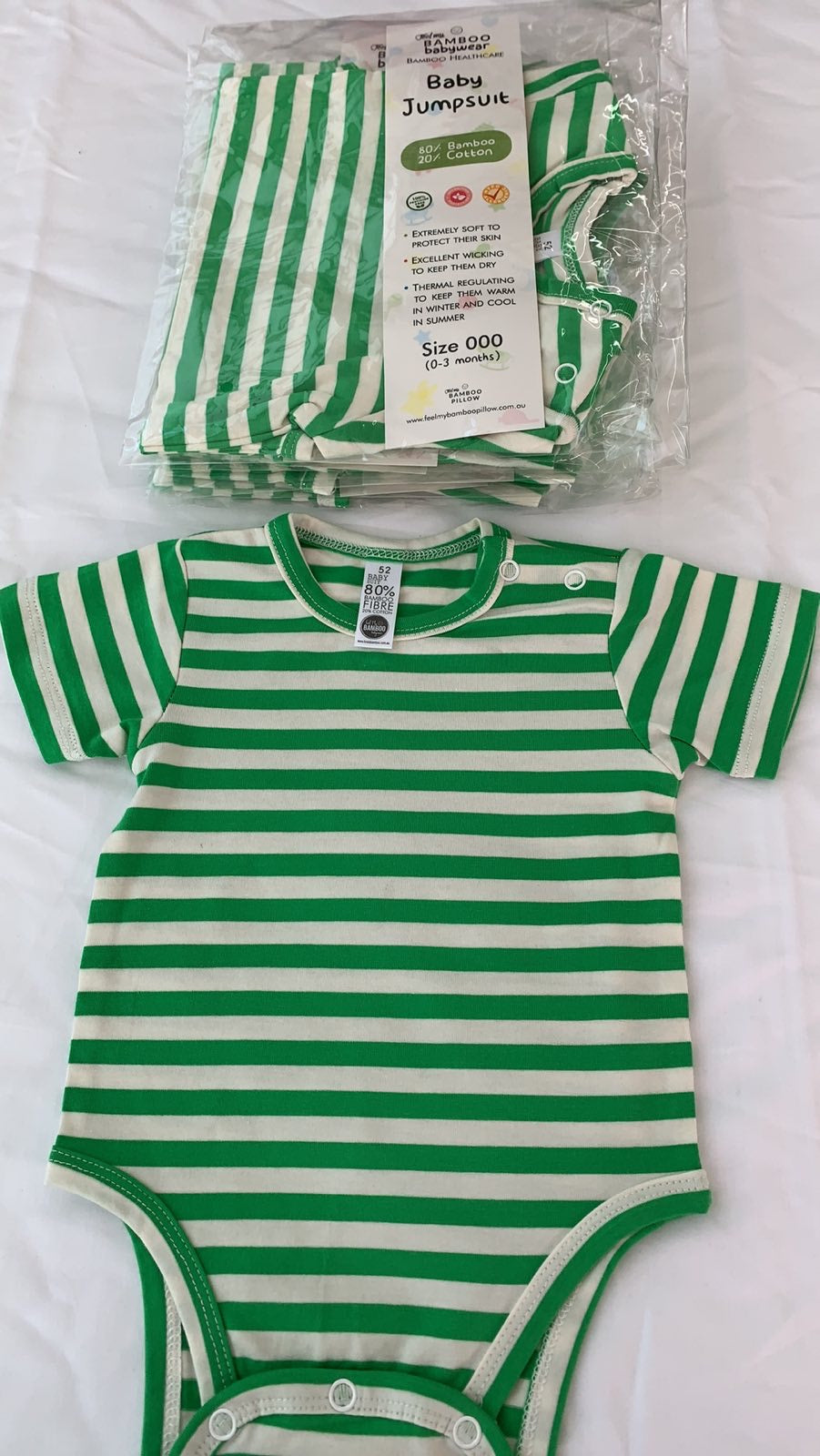 PACK OF 6 PURE BAMBOO BABY JUMPSUITS
