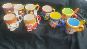 PACK OF 5 CHILDRENS ANIMAL MUGS