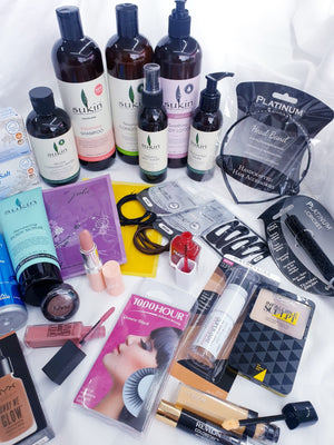 MEGA BEAUTY BOX OF 30 OR 100 PRODUCTS FOR YOUR SKIN HAIR MAKEUP NAILS EYES AND MORE ALL BRANDED