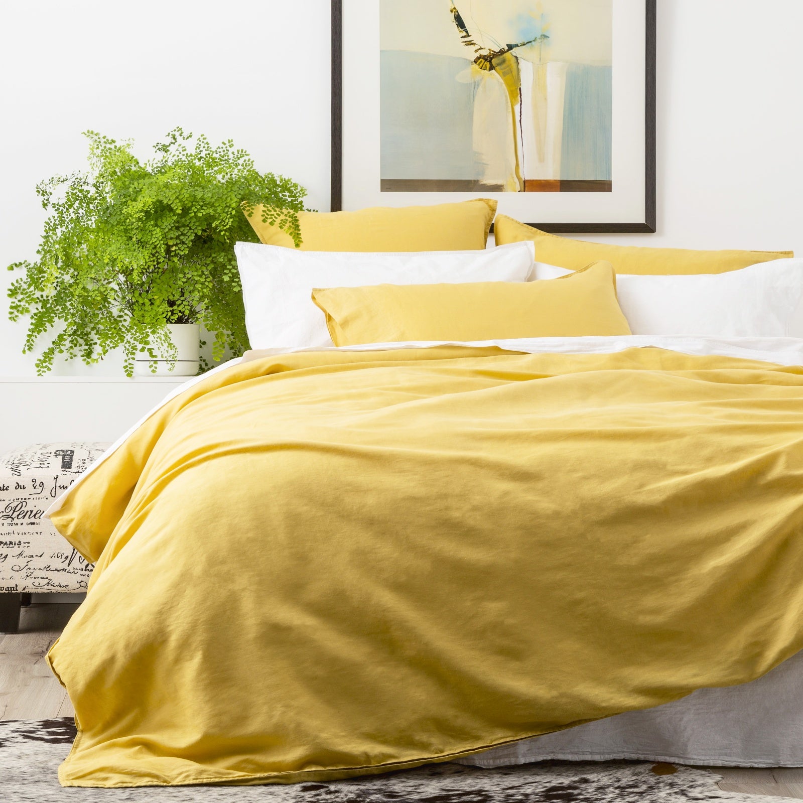 Renee Taylor Cavallo Stone washed 100% Linen Quilt Cover set