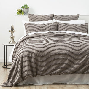 Cloud Linen Wave 100% Cotton Chenille Vintage washed tufted Quilt cover Set