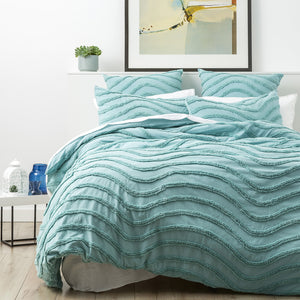 Cloud Linen Wave 100% Cotton Chenille Vintage washed tufted Quilt cover Set