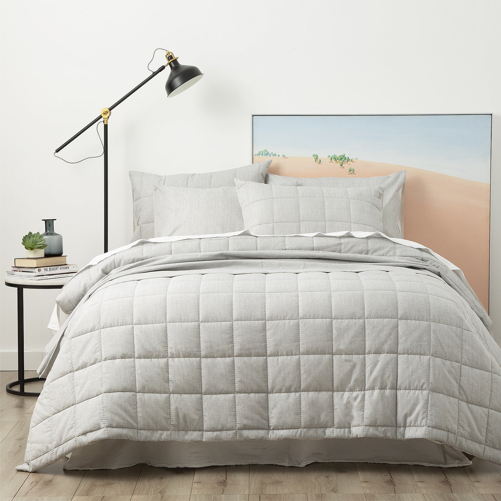 Park Avenue Paradis washed Chambray Quilted Quilt Cover set