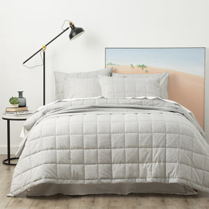 Park Avenue Paradis washed Chambray Quilted Quilt Cover set