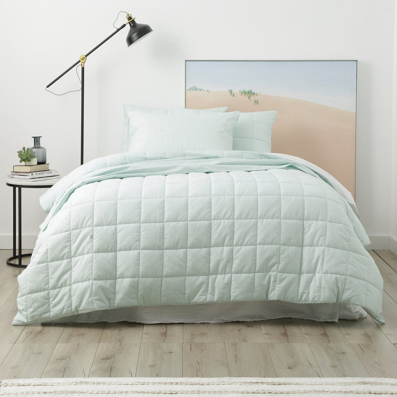 Park Avenue Paradis washed Chambray Quilted Quilt Cover set