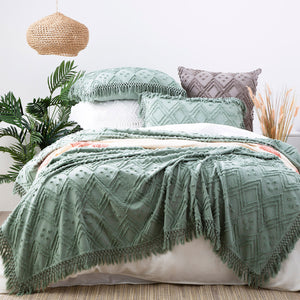 Park Avenue Medallion 100 % cotton Vintage washed Tuffted Bed Cover set