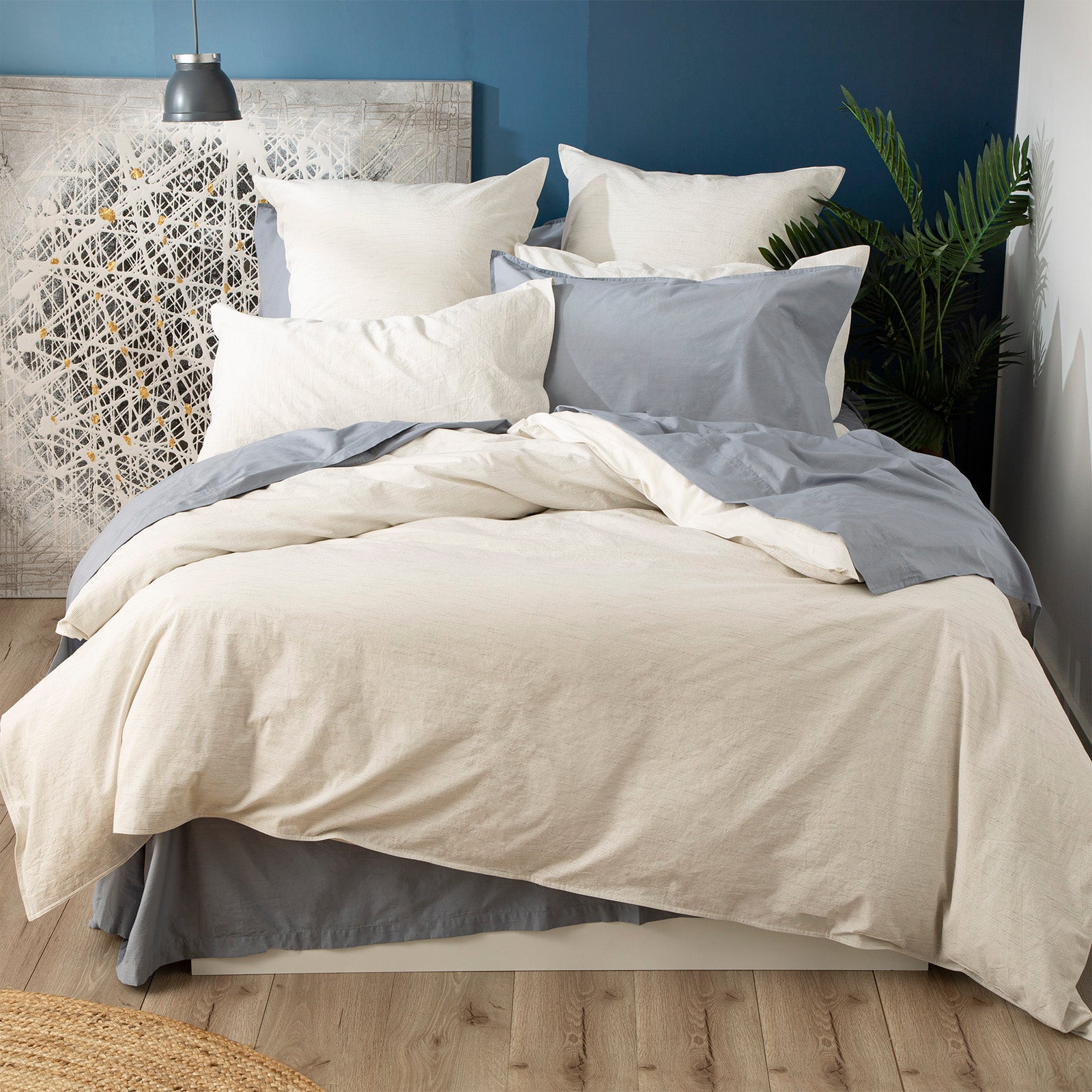 Renee Taylor  Yarn Dyed Vintage washed Cotton Quilt cover set