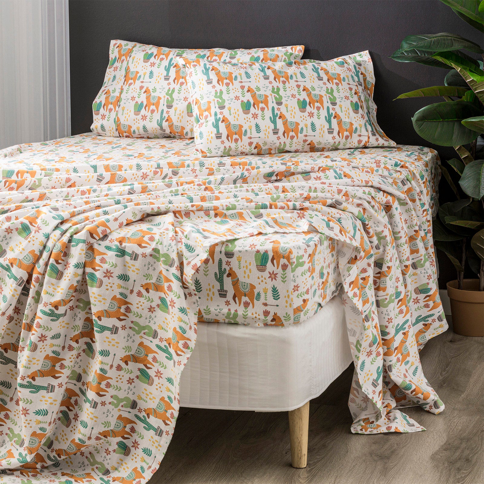 Park Avenue 175 GSM Egyptian Cotton Flannelette  Plain dyed Sheet Sets