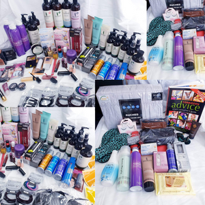MONEY SAVING BUNDLE DEAL! MEGA BEAUTY BOX OF 100 PRODUCTS FOR YOUR SKIN HAIR MAKEUP NAILS EYES AND MORE ALL BRANDED + THE EXCITING LUCKY DIP MYSTERY BOX
