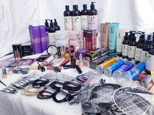 MEGA BEAUTY BOX OF 30 OR 100 PRODUCTS FOR YOUR SKIN HAIR MAKEUP NAILS EYES AND MORE ALL BRANDED