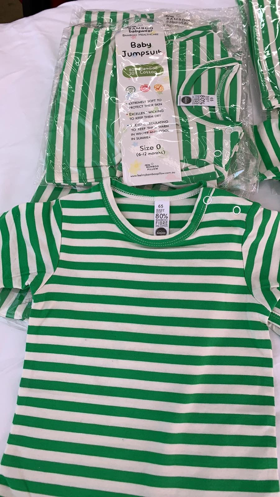 PACK OF 6 PURE BAMBOO BABY JUMPSUITS