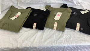 2 Khaki & Black Blouses