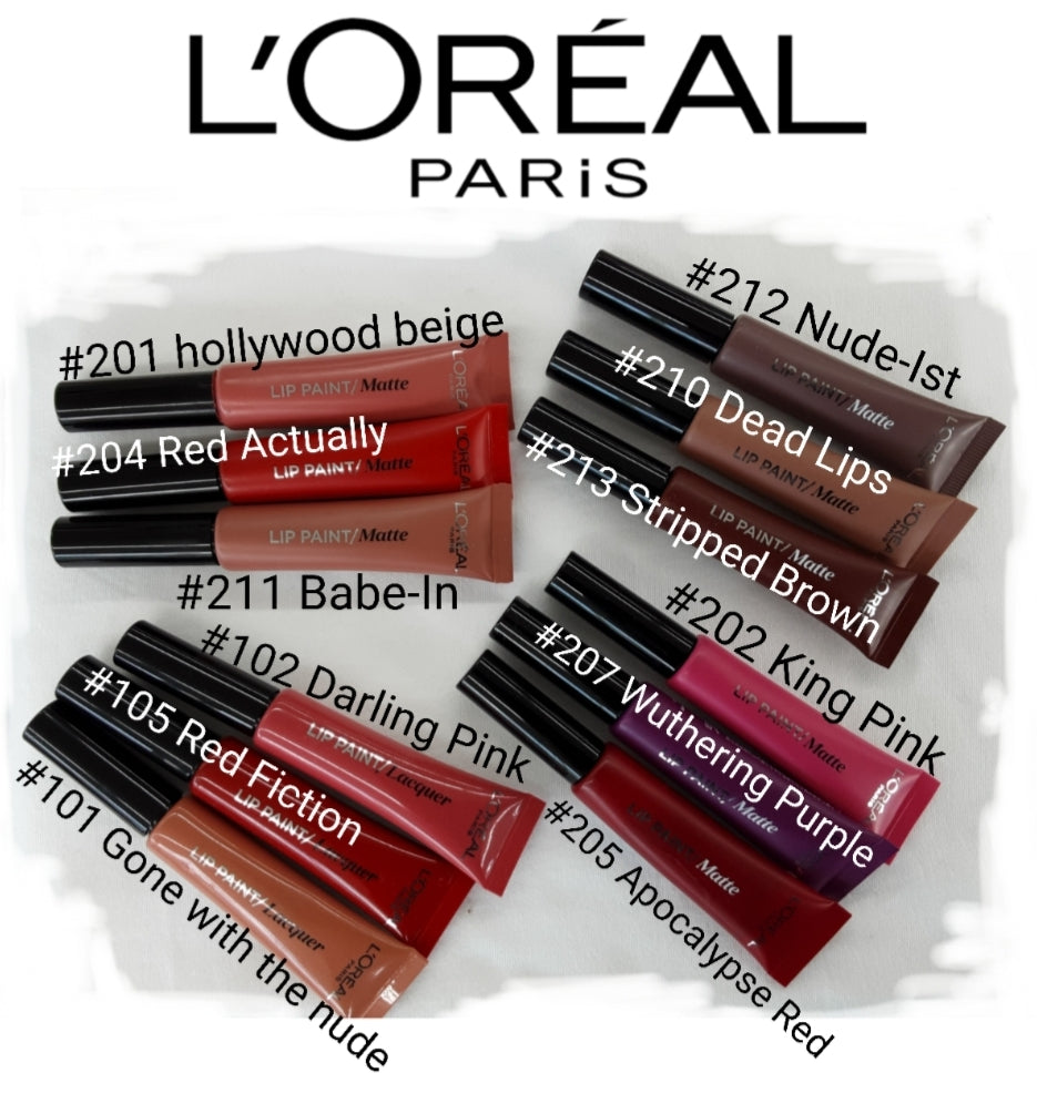 2 PACK L'OREAL INFALLIBLE PARIS LIP PAINT MATTE/LACQUER