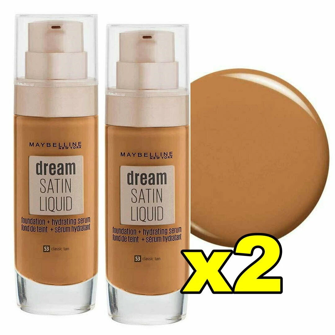 MAYBELLINE DREAM SATIN LIQUID FOUNDATION ( #53 CLASSIC TAN ) 30mL TWO PACK